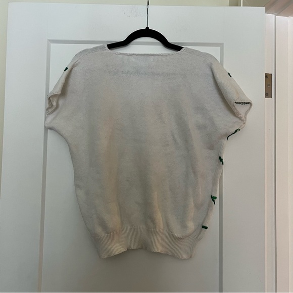 Vintage Handknit Poppies Floral Cotton Sweater Top - Picture 6 of 7